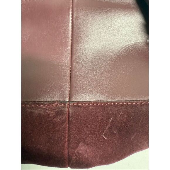Kiomi Women’s Leather Suede Backpack Burgundy 11” X 10” See Description main image 4